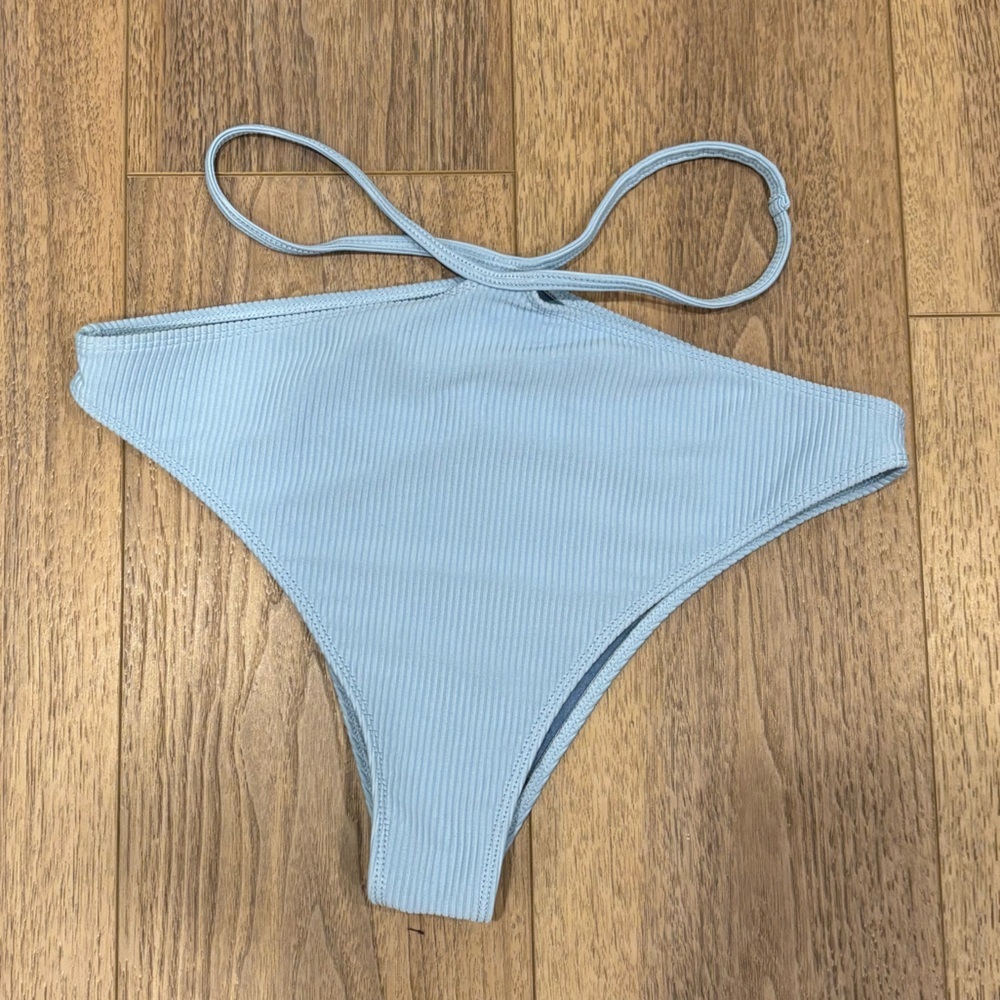 Camila Coelho Strappy Ribbed Bikini Bottom